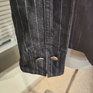 Black and White pinstripe denim blazer